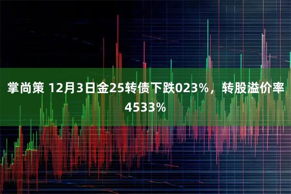 掌尚策 12月3日金25转债下跌023%，转股溢价率4533%